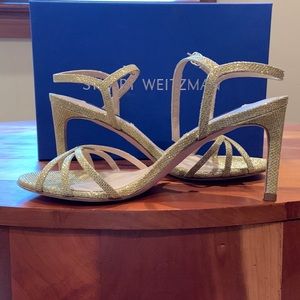Stuart Weitzman gold strappy heels - size 8.5